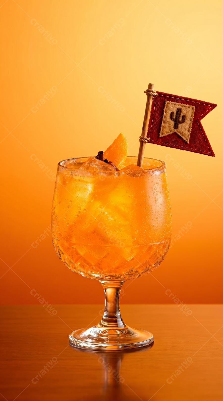 Foto Coquetel Laranja Cítrico com Bandeira Cacto Bebida Mexicana