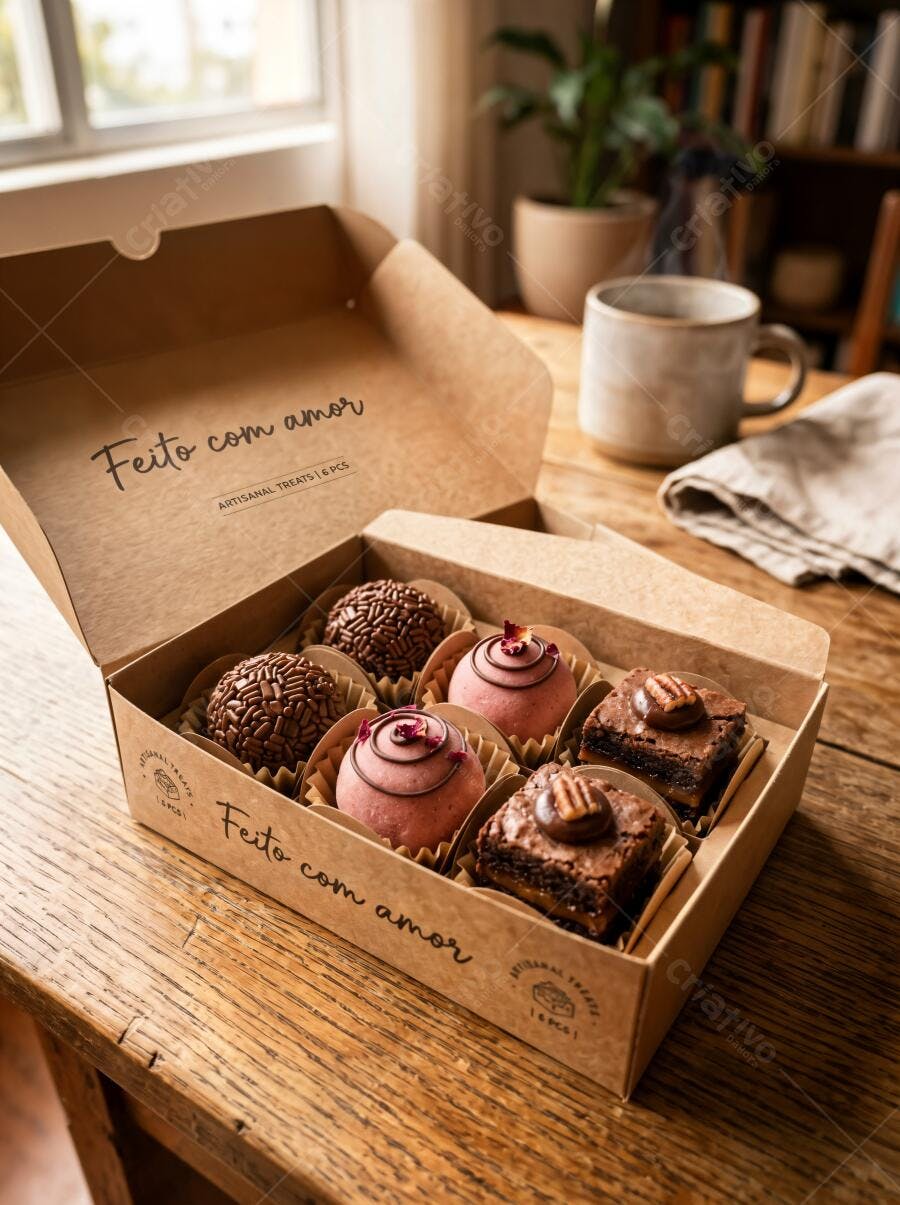Foto Doces Gourmet Artesanais Caixa Kraft Confeitaria