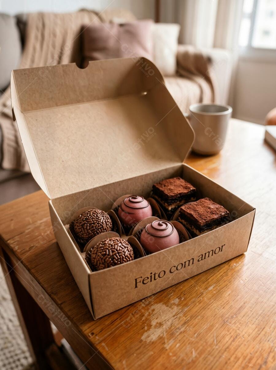 Foto Doces Gourmet Caixa Kraft Brigadeiros Brownies