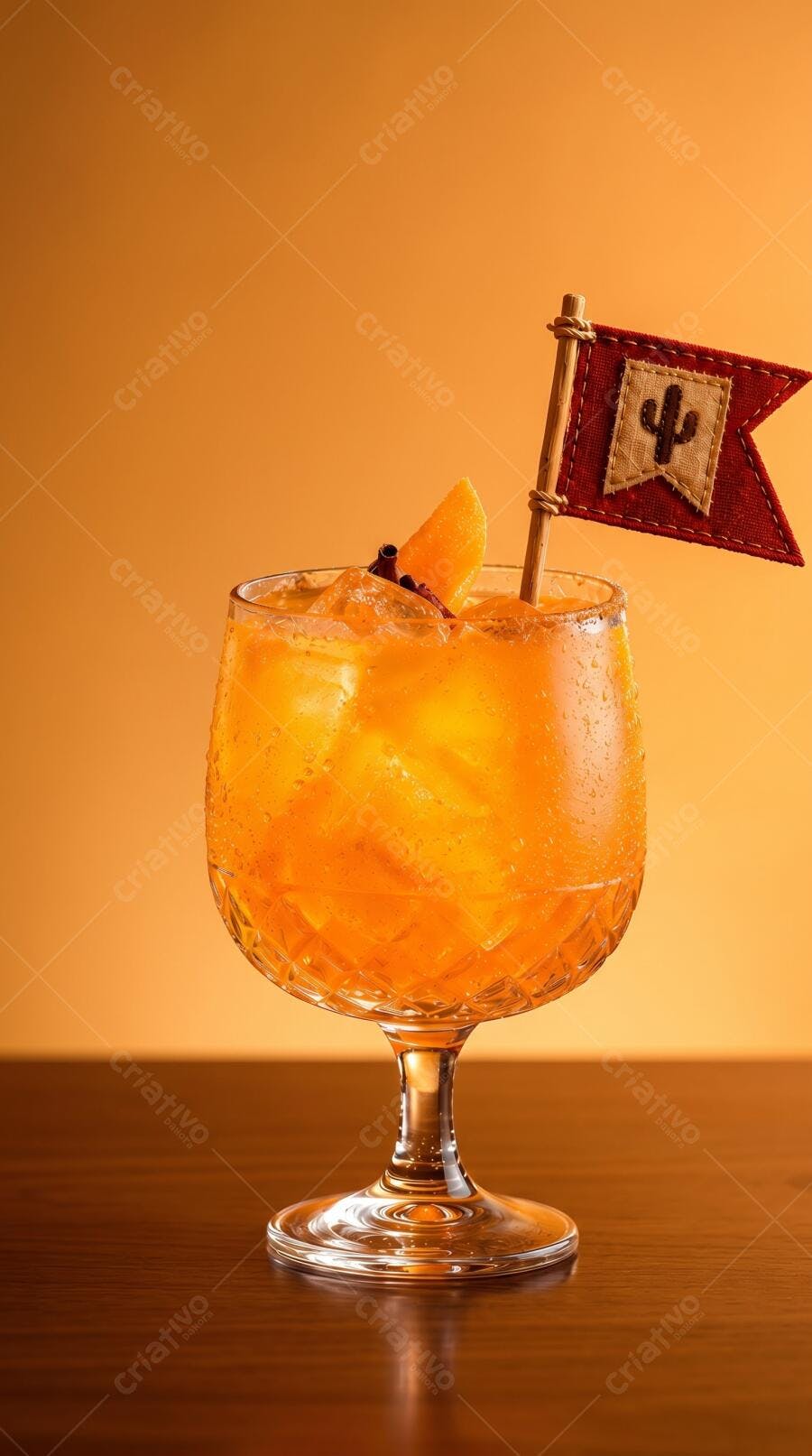 Foto Drink Laranja Gelado Decoração Cacto Festa Junina