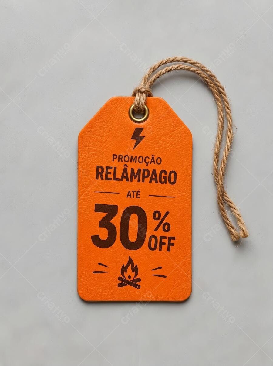 Foto Etiqueta Laranja Promoção Relâmpago 30% OFF