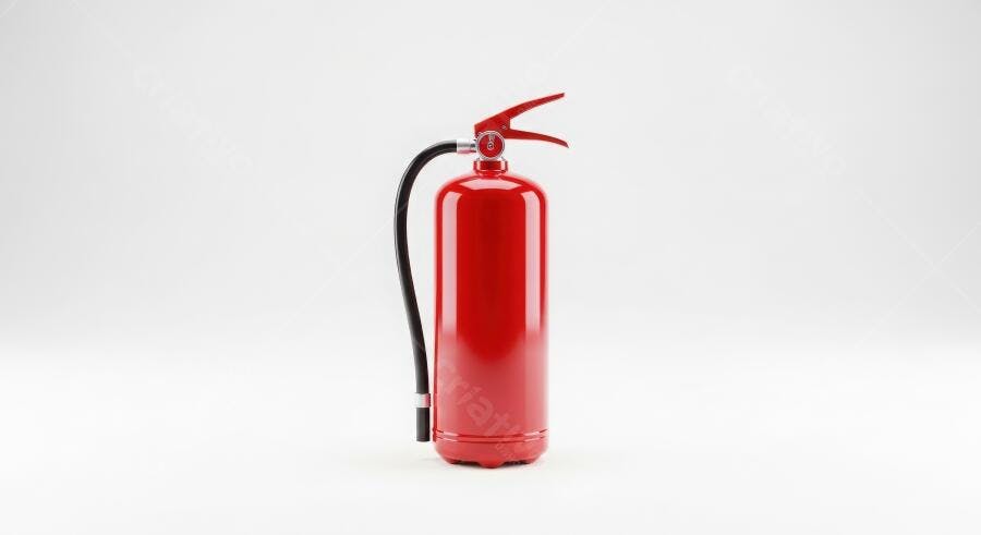 Foto Extintor de Incêndio Vermelho Fundo Branco Estúdio