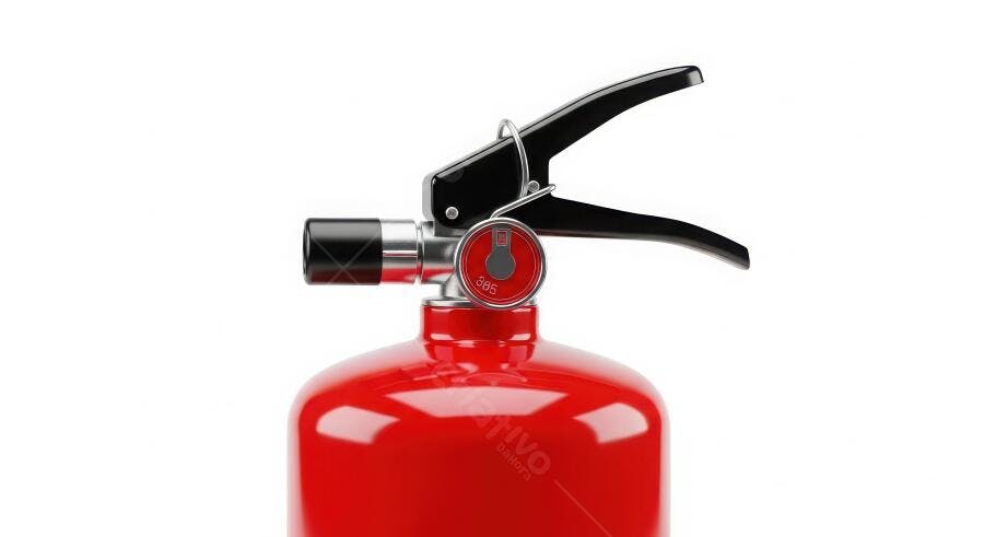 Foto Extintor de Incêndio Vermelho Fundo Branco Estúdio