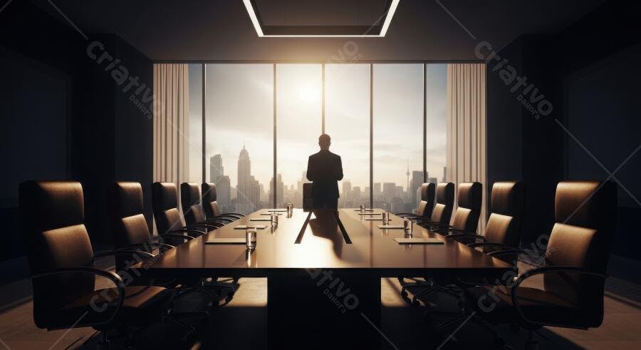 Foto Homem Negócios Olhando Cidade Escritório Luxuoso