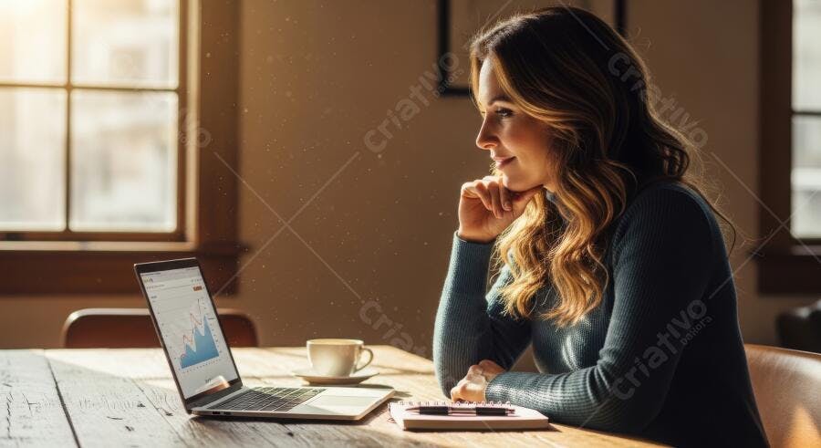 Foto Mulher Jovem Trabalhando Notebook Home Office Concentrada