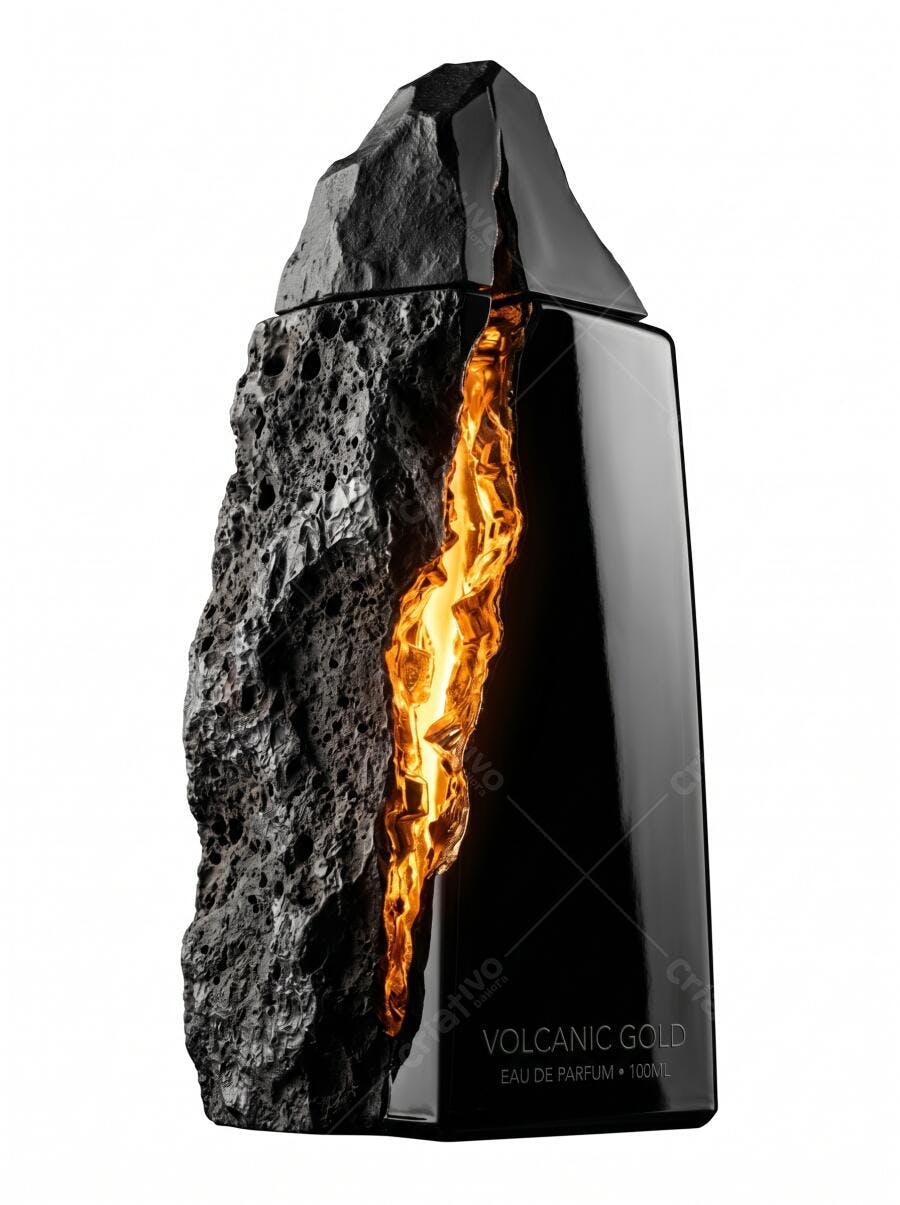 Foto Perfume Volcanic Gold Design Rocha Vulcânica Fogo
