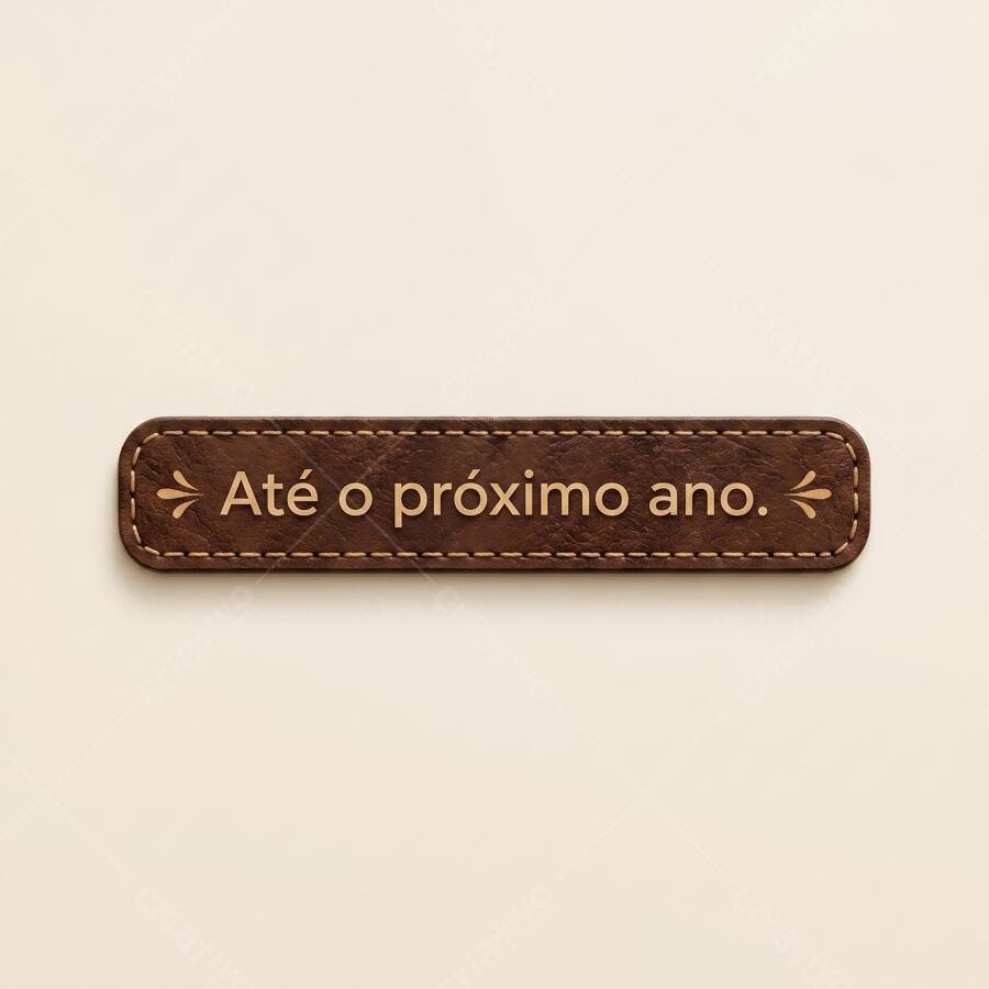 Foto Placa Couro Marrom Mensagem Até o Próximo Ano