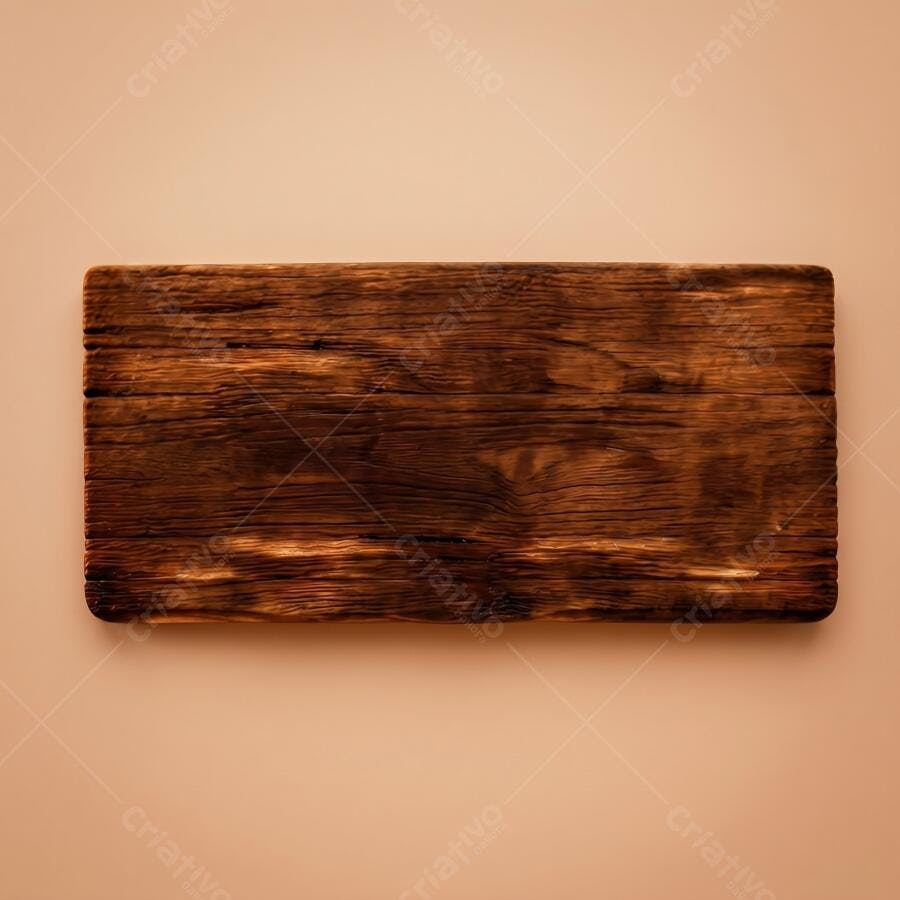 Foto Placa Madeira Rústica Fundo Neutro Espaço Texto
