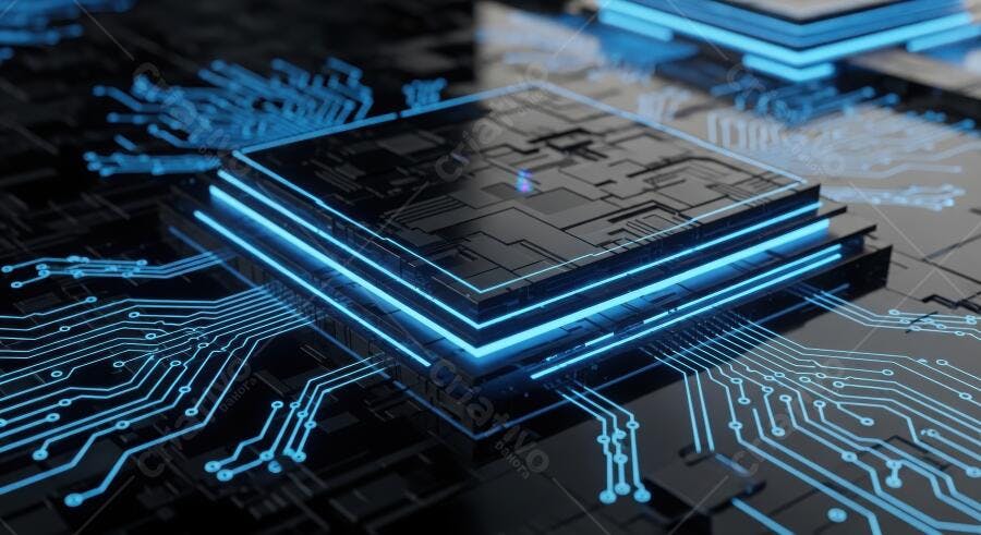 Foto Processador CPU Placa de Circuito Azul Brilhante Tecnologia