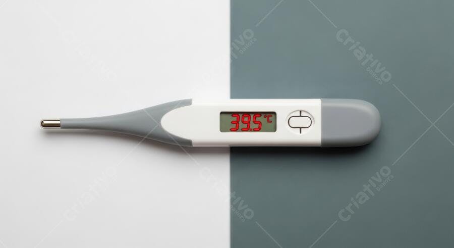 Foto Termômetro Digital Febre 39.5 Graus Fundo Dividido