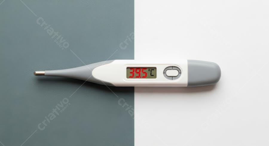 Foto Termômetro Digital Febre 39.5 Graus Fundo Dividido