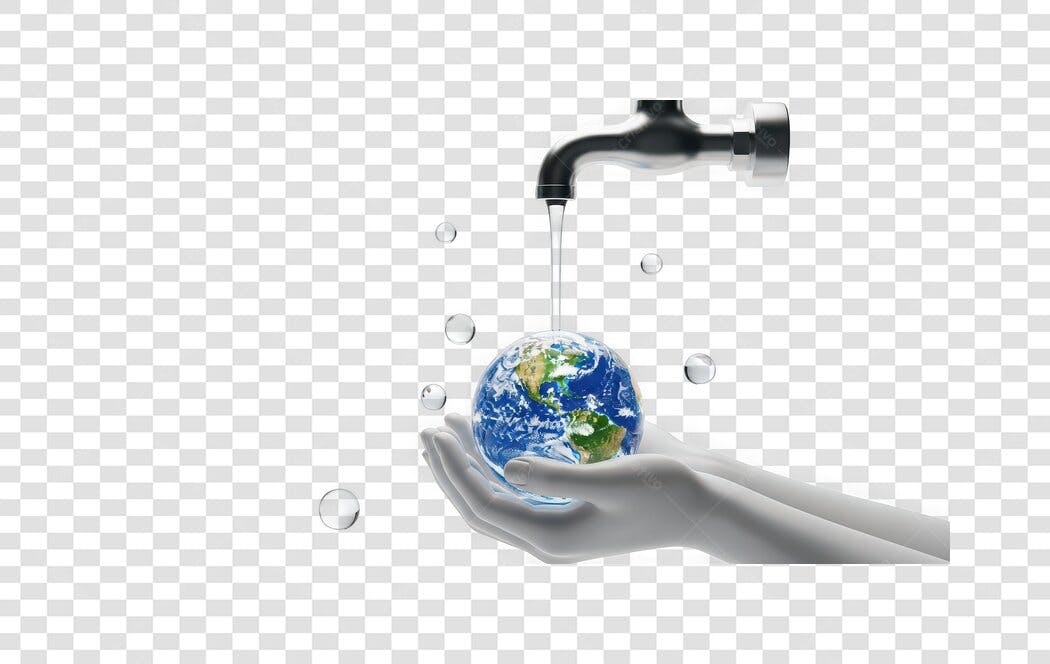 Ilustração Mãos Segurando Planeta Terra Água PNG Fundo Transparente