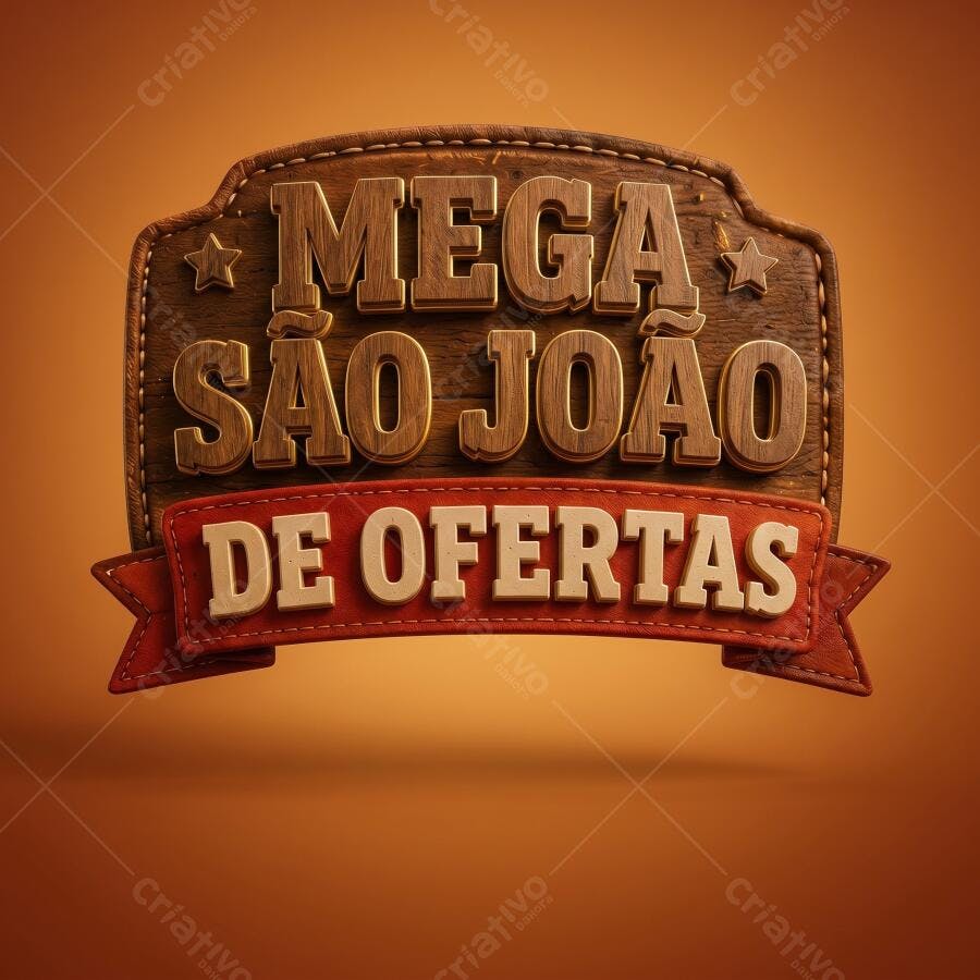 Mega São João de Ofertas Placa de Madeira Rústica