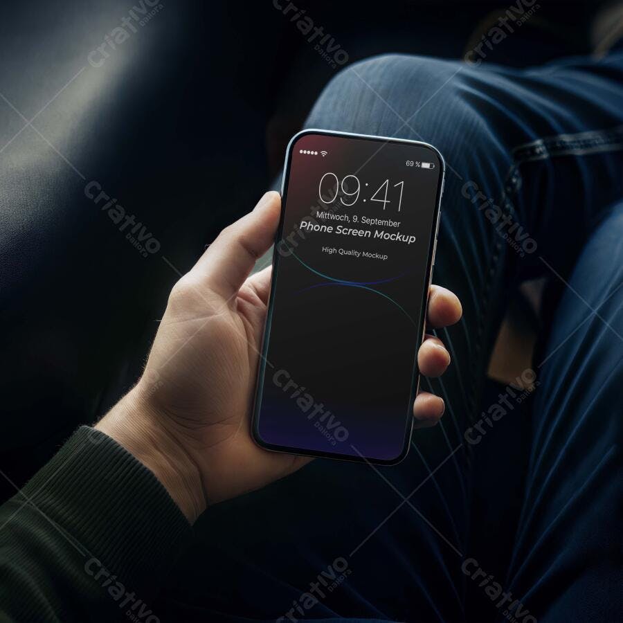 Mockup Celular Mãos Segurando Tela Smartphone Editável