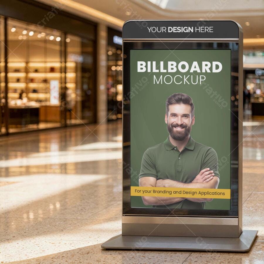Mockup Outdoor Digital Shopping Center Vertical Editável