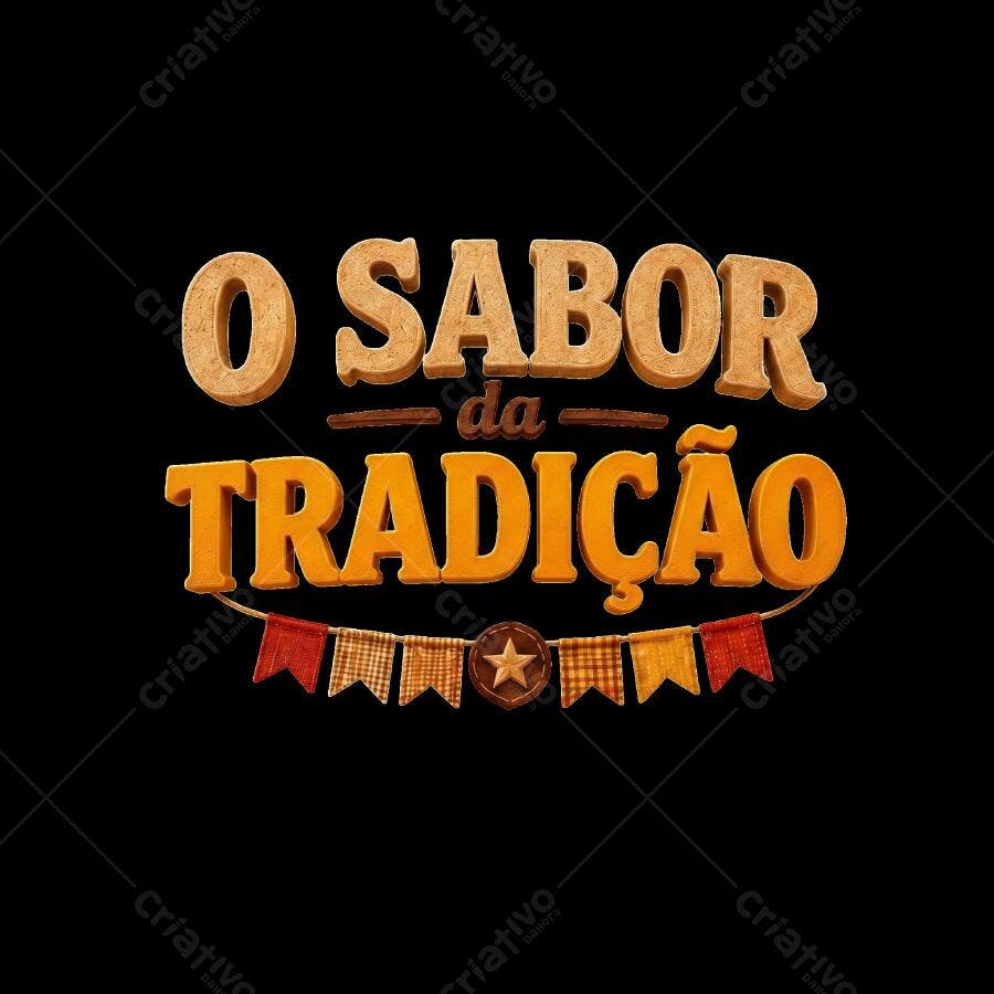 O Sabor da Tradição Título Festa Junina Arraial PNG