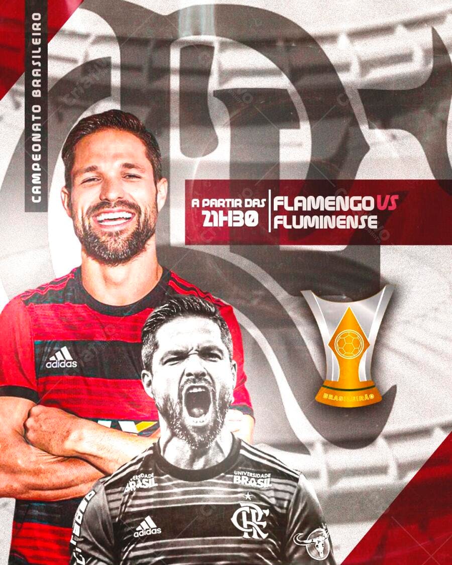 Post Campeonato Brasileiro Flamengo Fluminense PSD Editável