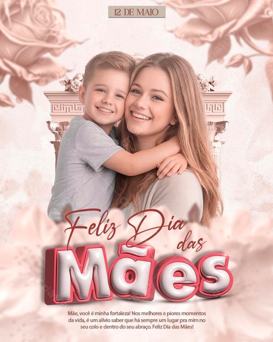 Post Instagram Dia das Mães 12 de Maio PSD Editável