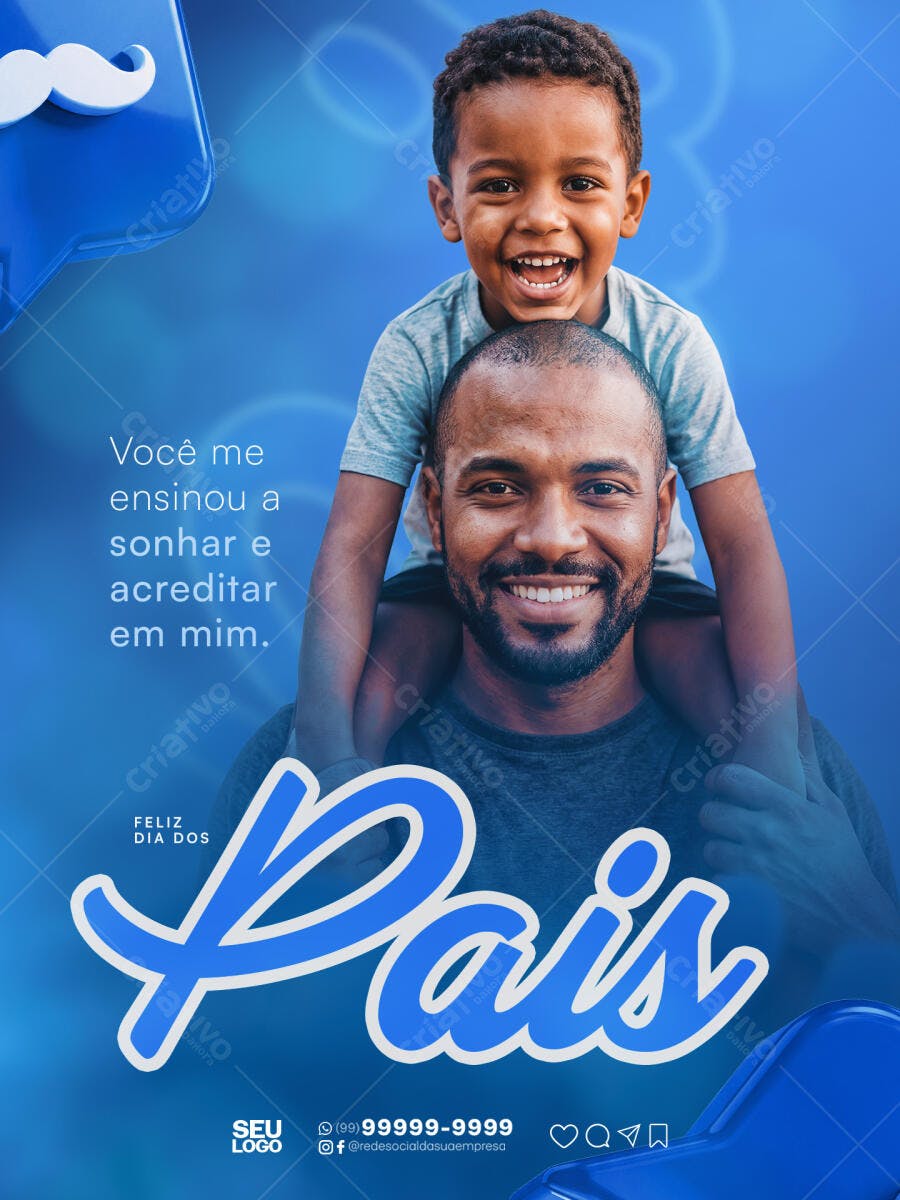 Post Instagram Dia dos Pais Agosto PSD Editável