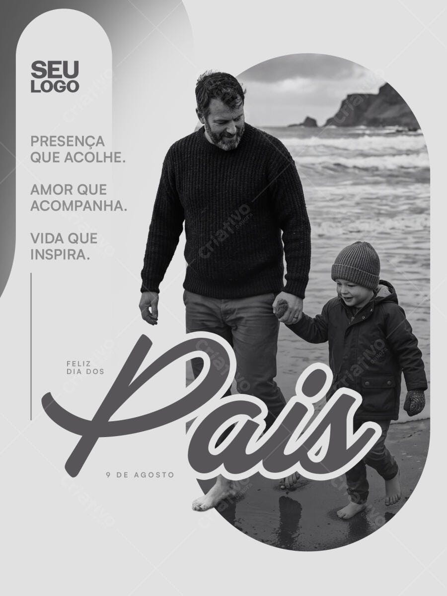 Post Instagram Dia dos Pais Agosto PSD Editável