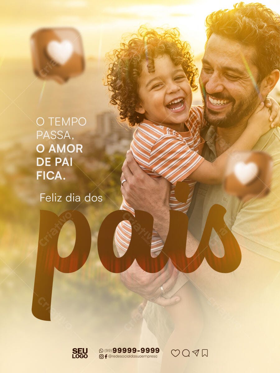 Post Instagram Dia dos Pais Família PSD Editável