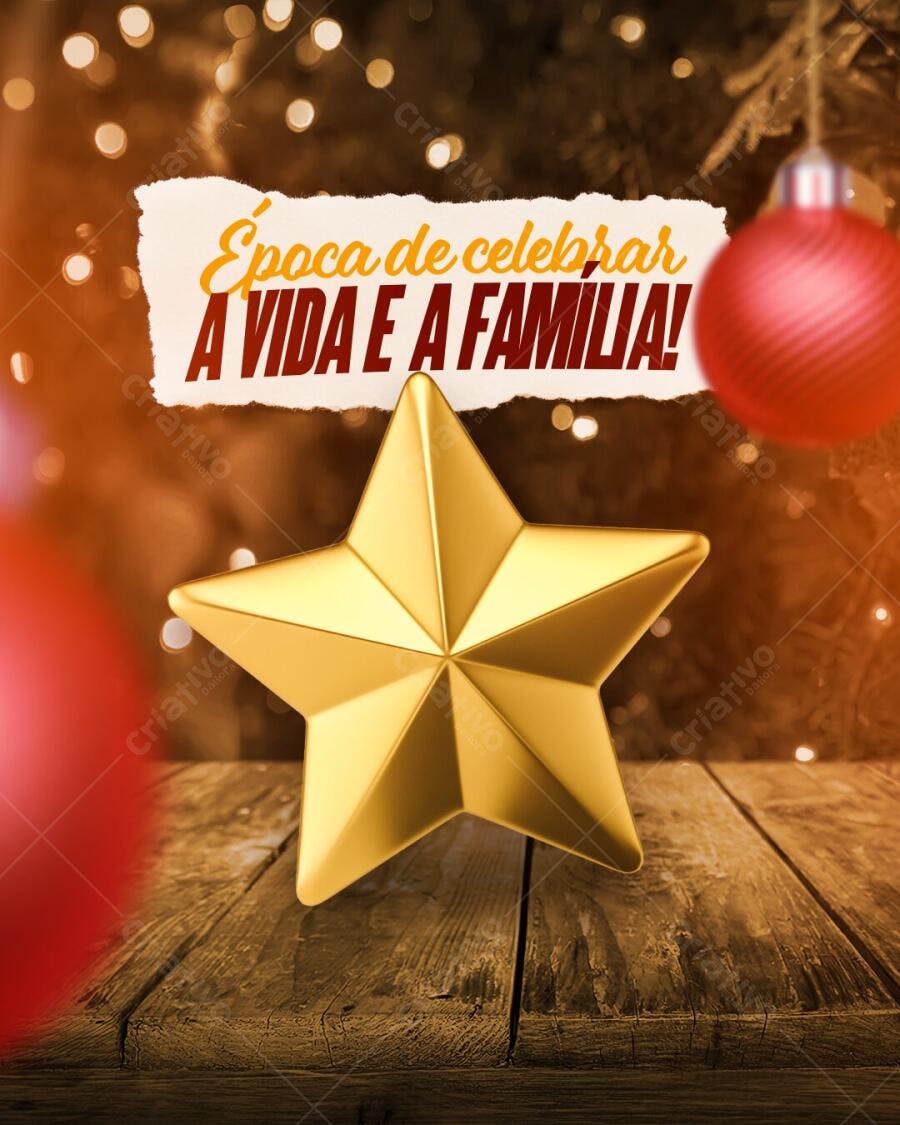 Post Instagram Natal Família Dezembro PSD Editável