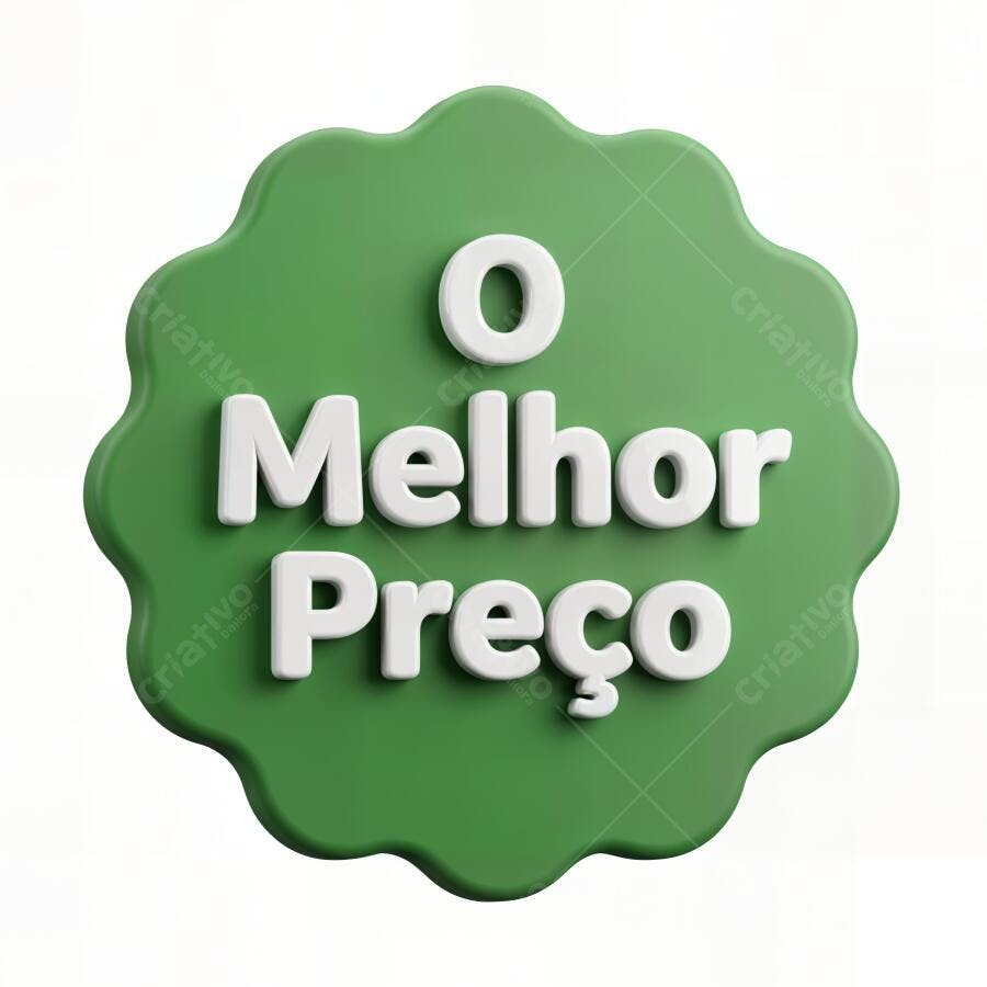 Selo 3D O Melhor Preço Verde Marketing Digital