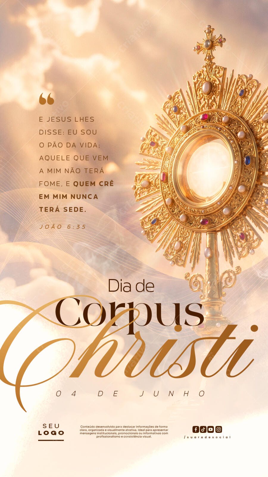 Story Corpus Christi Junho Religioso PSD Editável