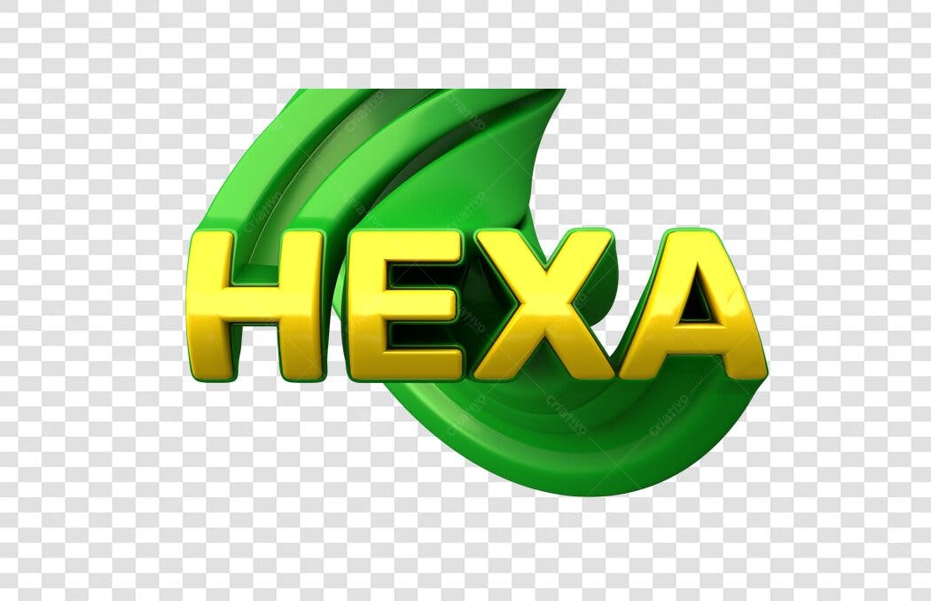 Elemento 3D Hexa Brasil Copa Verde Amarelo PNG Fundo Transparente