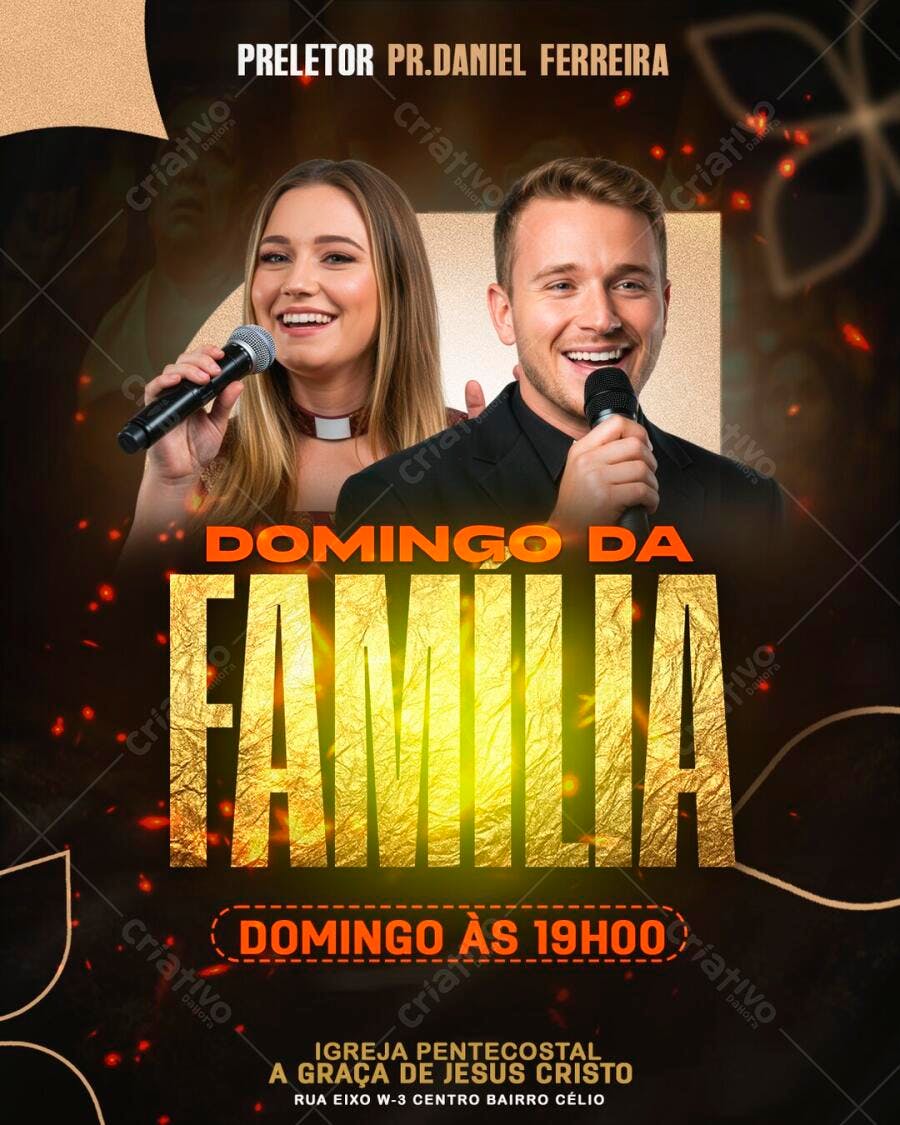 Flyer Domingo da Família Igreja Pentecostal PSD Editável