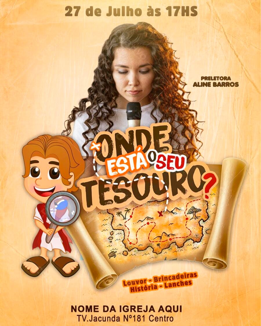 Flyer Evento Infantil Igreja Cristã PSD Editável