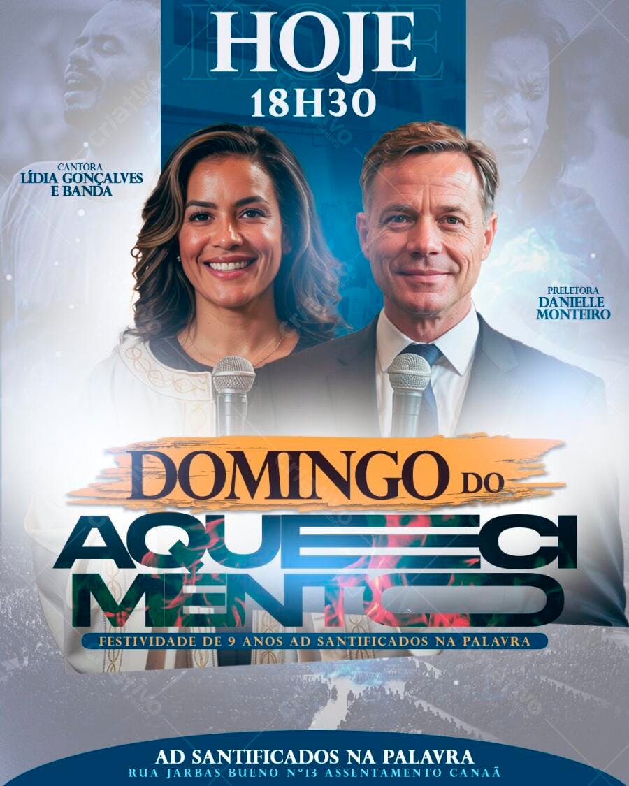 Flyer Evento Religioso Domingo do Aquecimento PSD Editável