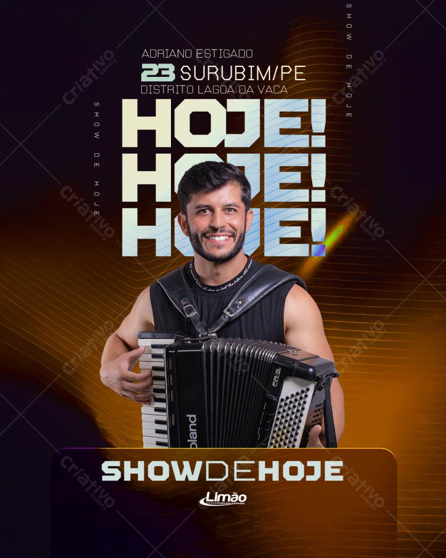 Flyer Show de Hoje Adriano Estigado PSD Editável