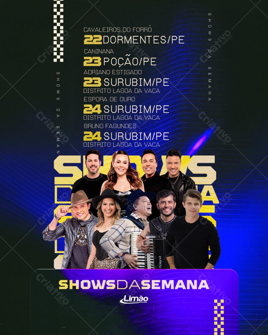 Flyer Shows da Semana Forró Sertanejo PSD Editável