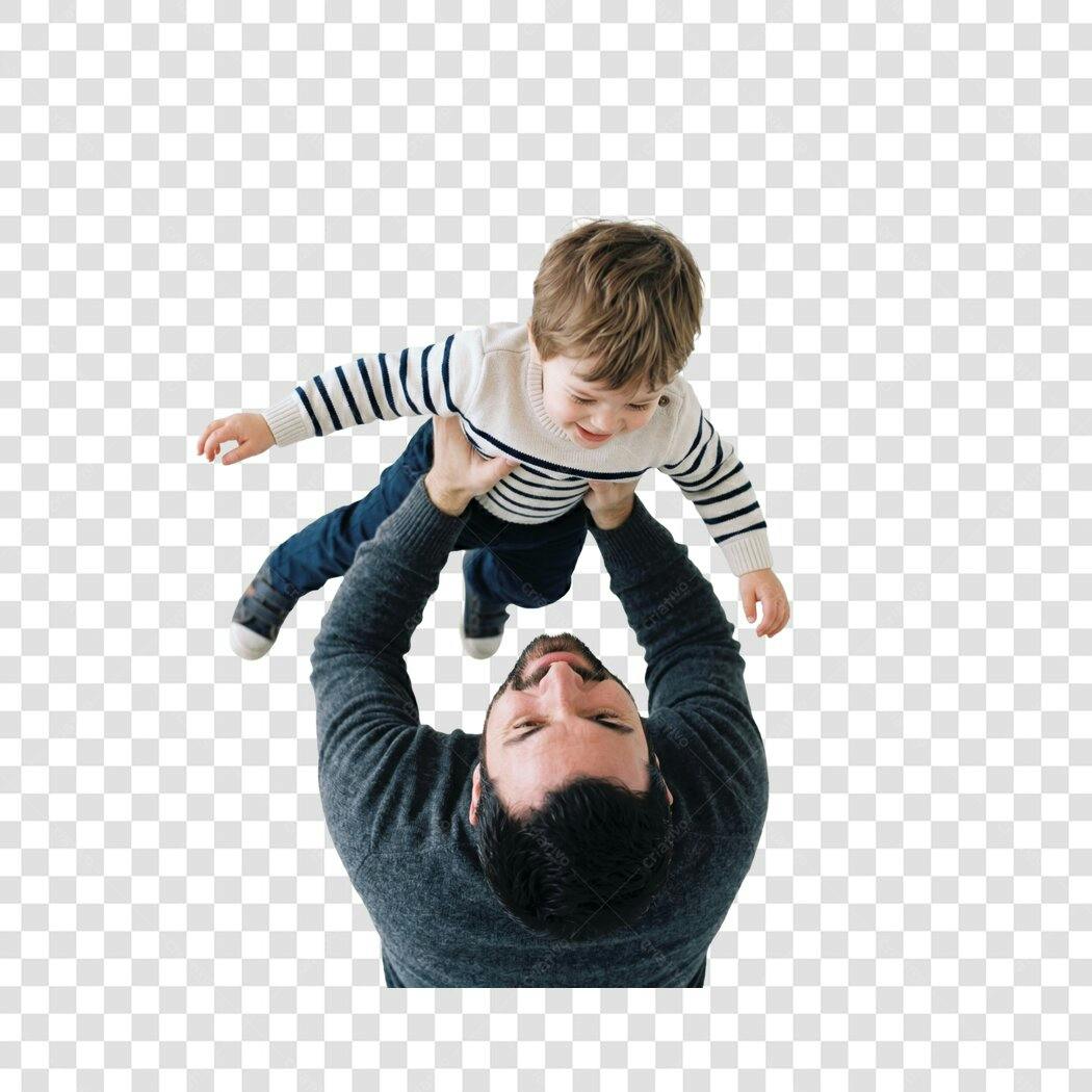 Foto Recortada Pai Brincando Filho Dia dos Pais Agosto PNG Fundo Transparente