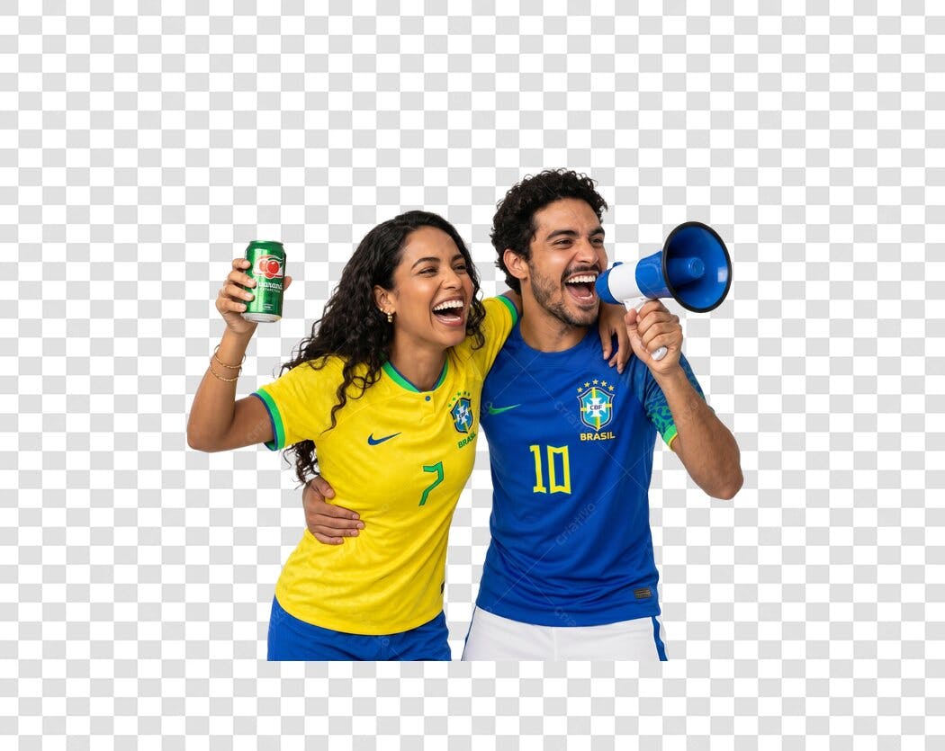Foto Recortada Torcedores Brasil Copa PNG Fundo Transparente