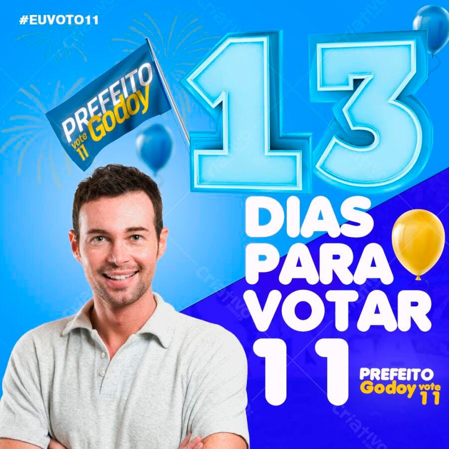 Post Instagram Campanha Eleitoral Prefeito PSD Editável