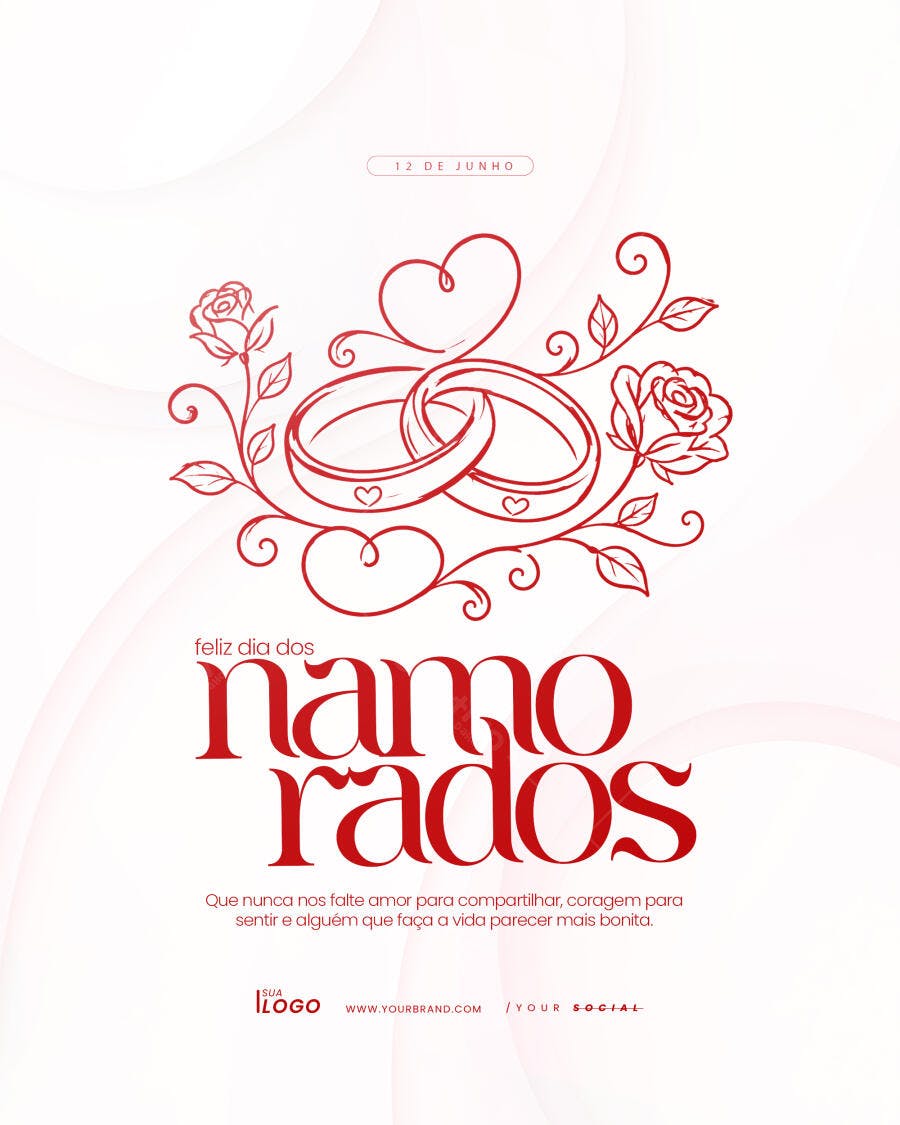 Post Instagram Dia dos Namorados 12 de Junho PSD Editável