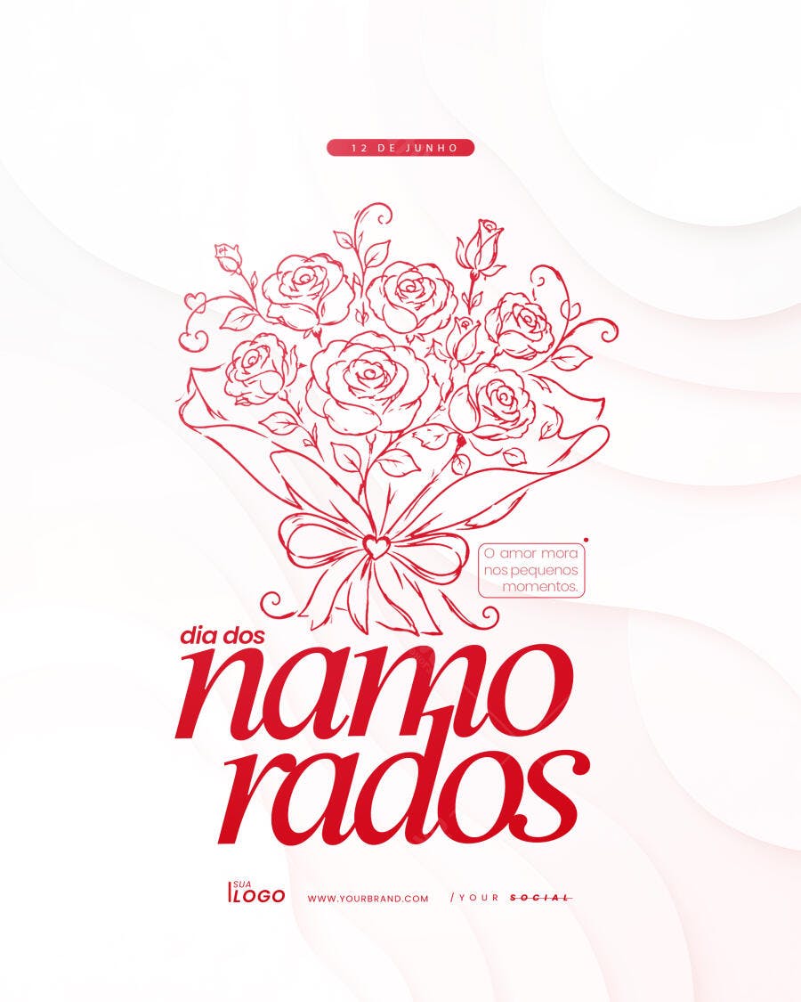 Post Instagram Dia dos Namorados 12 de Junho PSD Editável