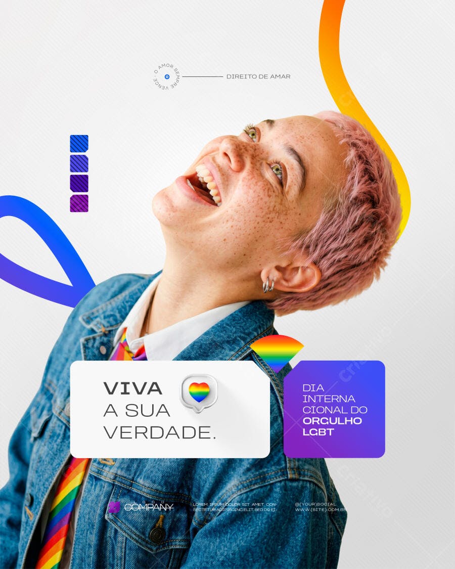 Post Instagram Dia Internacional do Orgulho LGBT PSD Editável