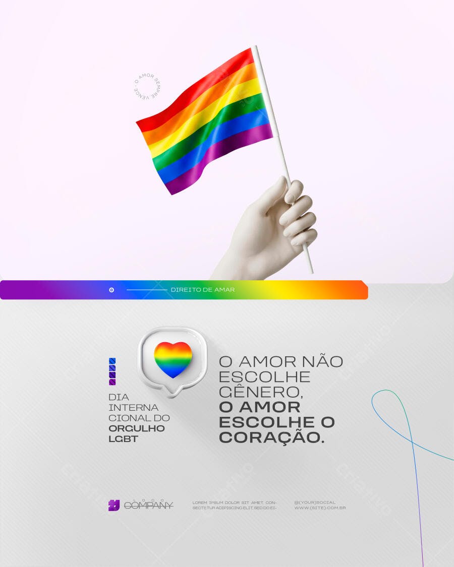Post Instagram Orgulho LGBT Dia Internacional PSD Editável