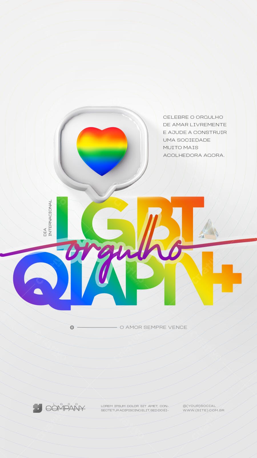 Story Dia Internacional do Orgulho LGBTQIAPN+ PSD Editável