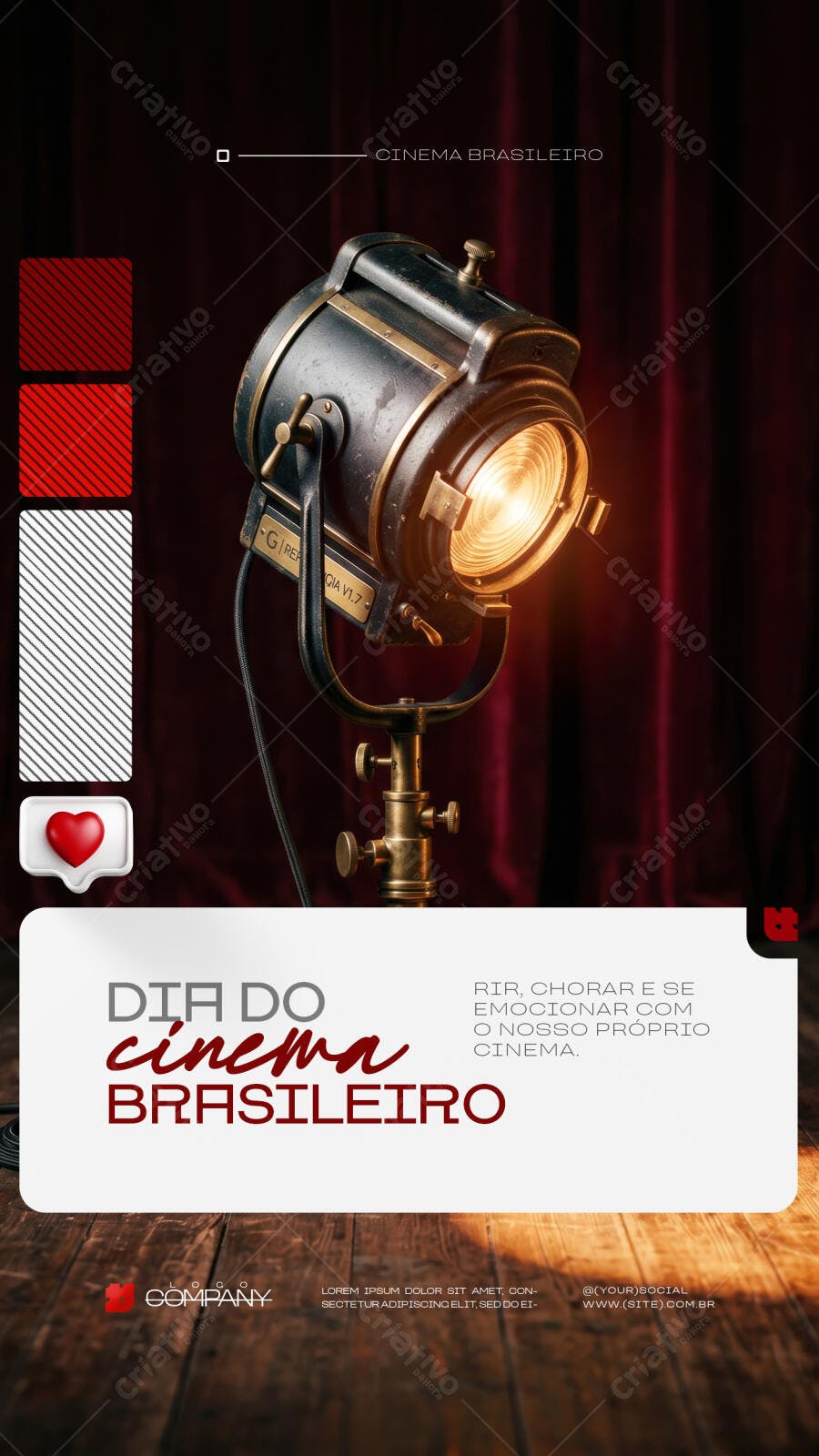 Story Instagram Dia do Cinema Brasileiro PSD Editável