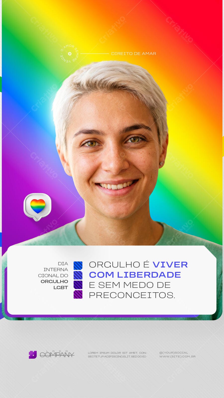 Story Instagram Dia do Orgulho LGBT PSD Editável