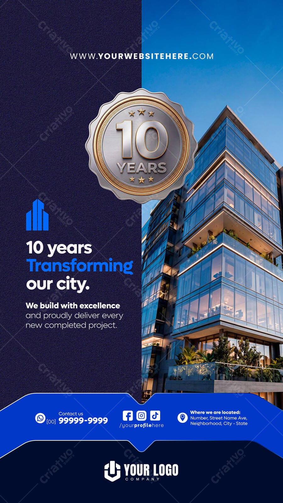 Story Instagram 10 Anos Construtora Imobiliária PSD Editável