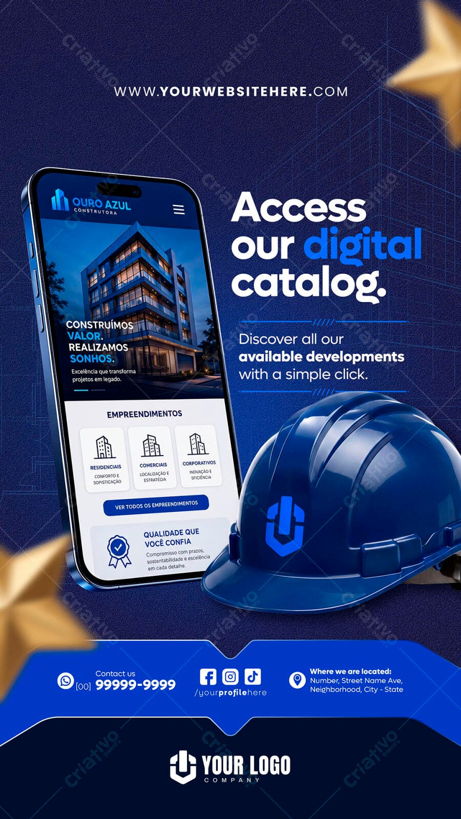 Story Instagram Construtora Catálogo Digital PSD Editável