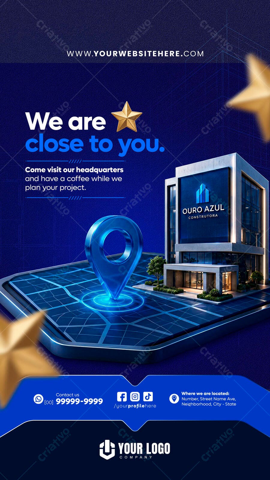 Story Instagram Construtora Imobiliária Localização PSD Editável