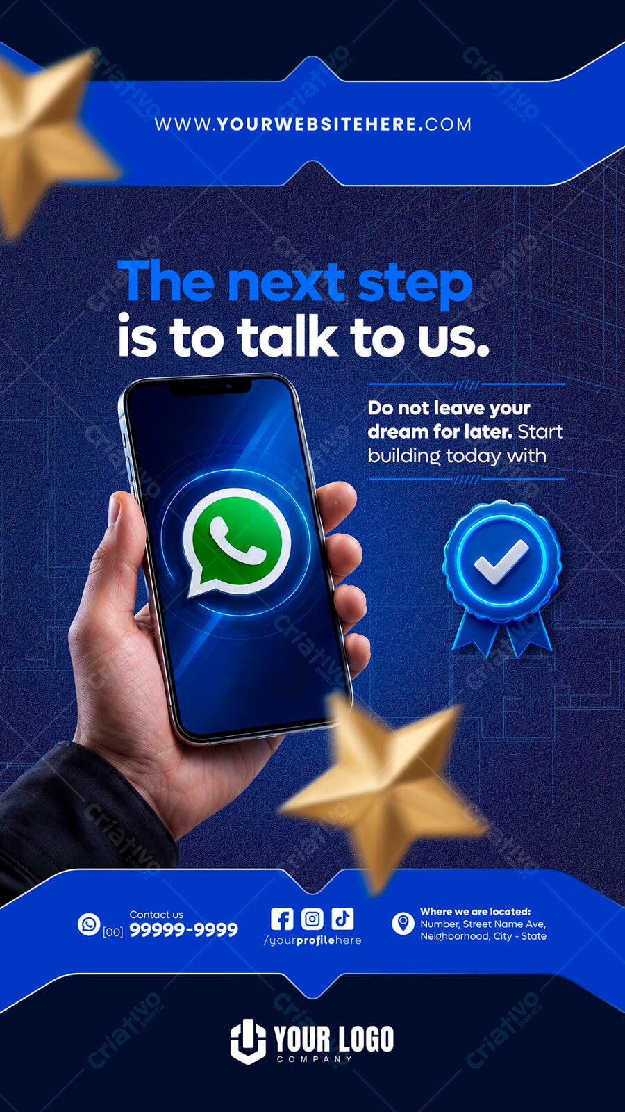 Story Instagram WhatsApp Contato Comercial PSD Editável