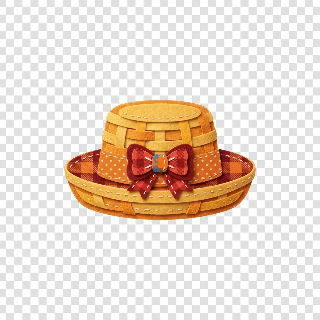 Clipart Chapéu Palha Festa Junina Junho PNG Fundo Transparente
