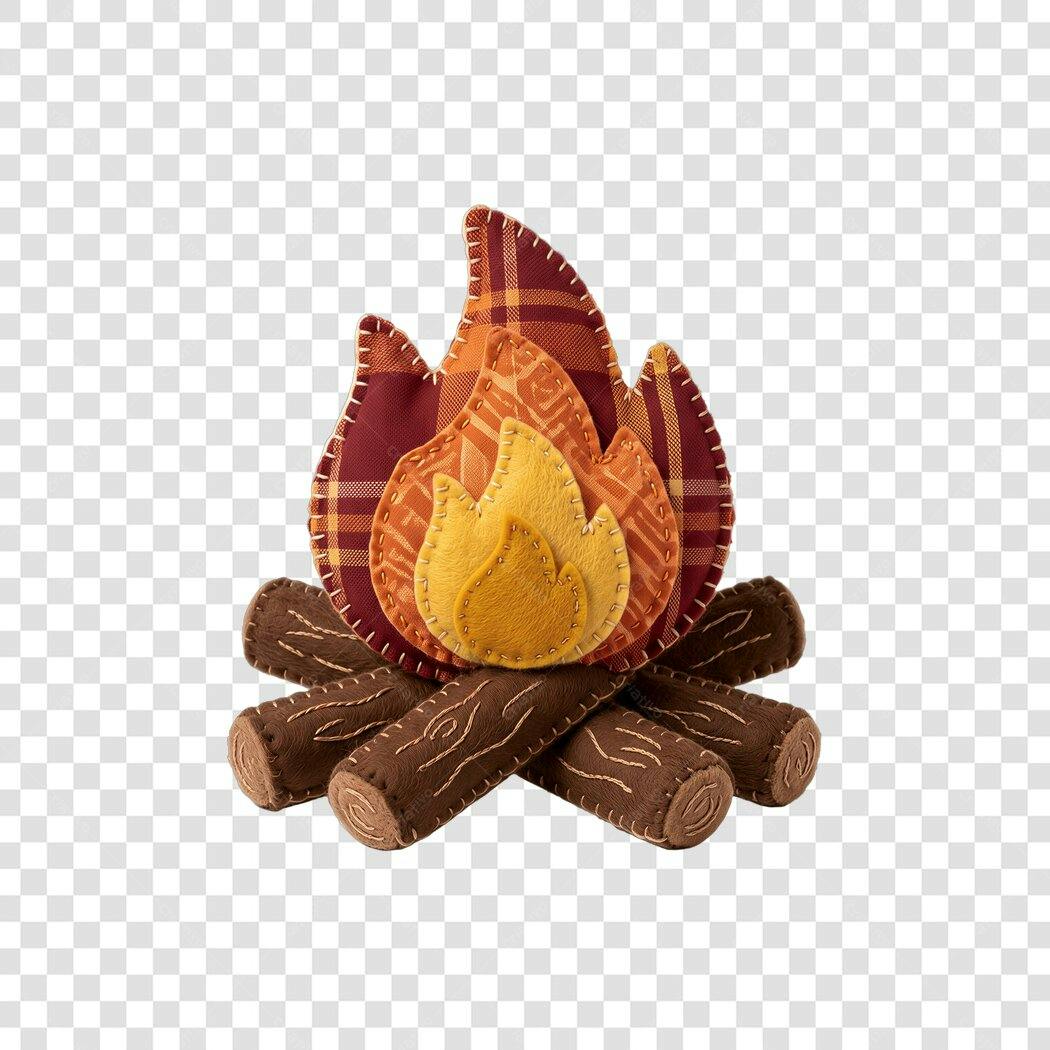 Clipart Fogueira Feltro Festa Junina Junho PNG Fundo Transparente